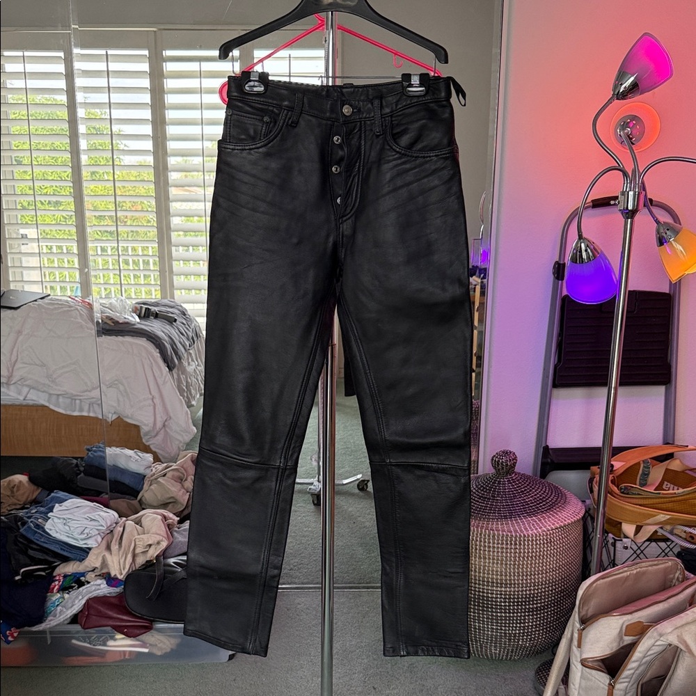 Levi's Black Leather Pants W28 x L34